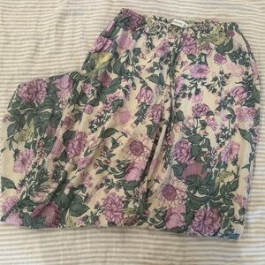 Abercrombie & Fitch Floral Wide Leg Pants - Purple and Green